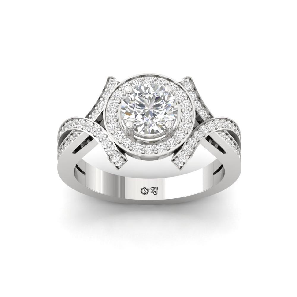 Wedding Rings Lab grown Diamond Halo 925 sliver Ring