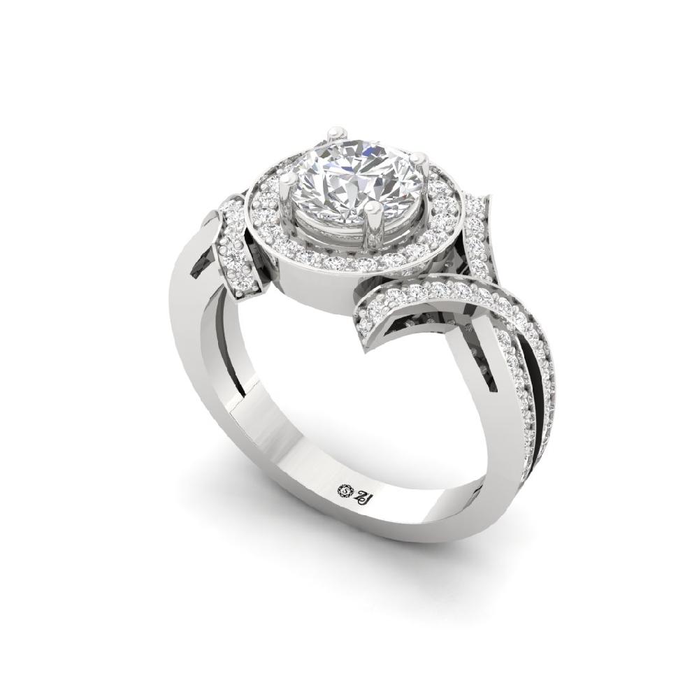 Wedding Rings Lab grown Diamond Halo 925 sliver Ring