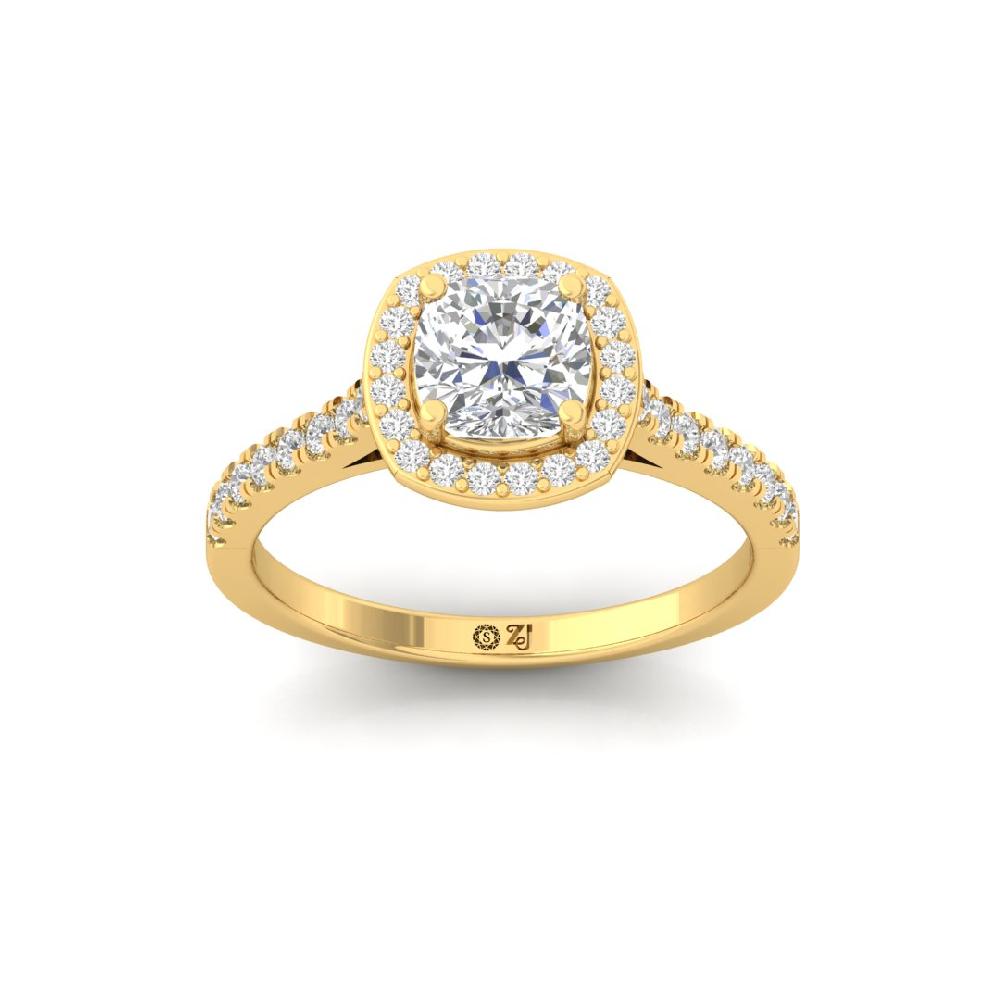 Elegant Cushion-Cut CVD-Lab Grown Diamond Engagement Ring