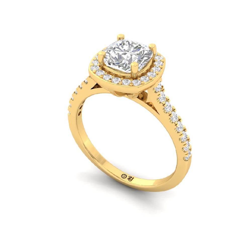Elegant Cushion-Cut CVD-Lab Grown Diamond Engagement Ring