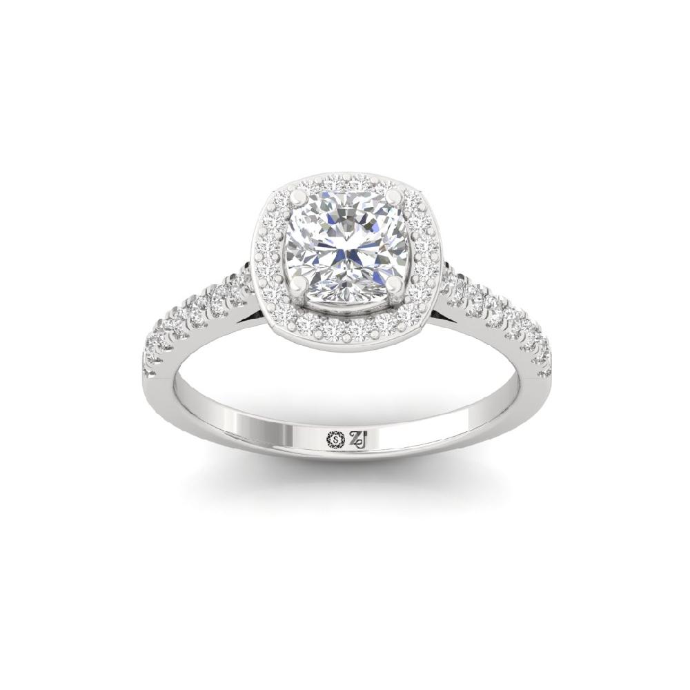 Elegant Cushion-Cut CVD-Lab Grown Diamond Engagement Ring