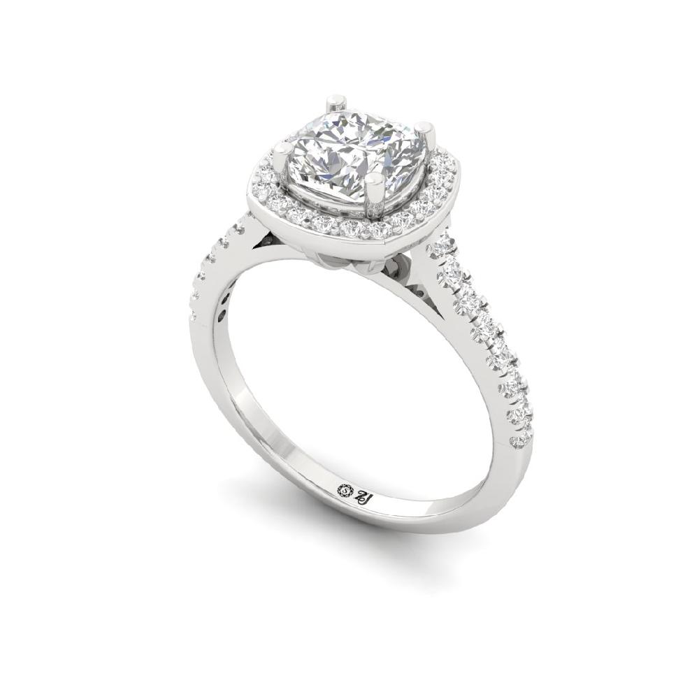 Elegant Cushion-Cut CVD-Lab Grown Diamond Engagement Ring