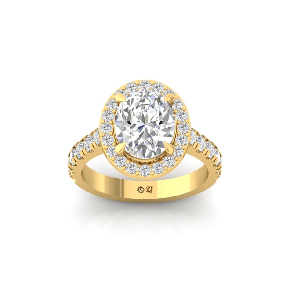 Oval-Cut CVD-Lab Grown Diamond Curved Majestic Glow Solitaire Ring
