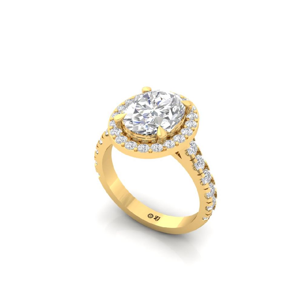 Oval-Cut CVD-Lab Grown Diamond Curved Majestic Glow Solitaire Ring
