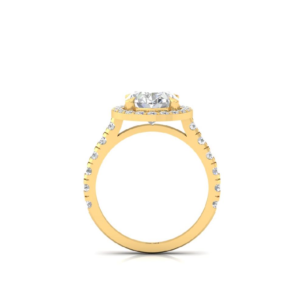 Oval-Cut CVD-Lab Grown Diamond Curved Majestic Glow Solitaire Ring