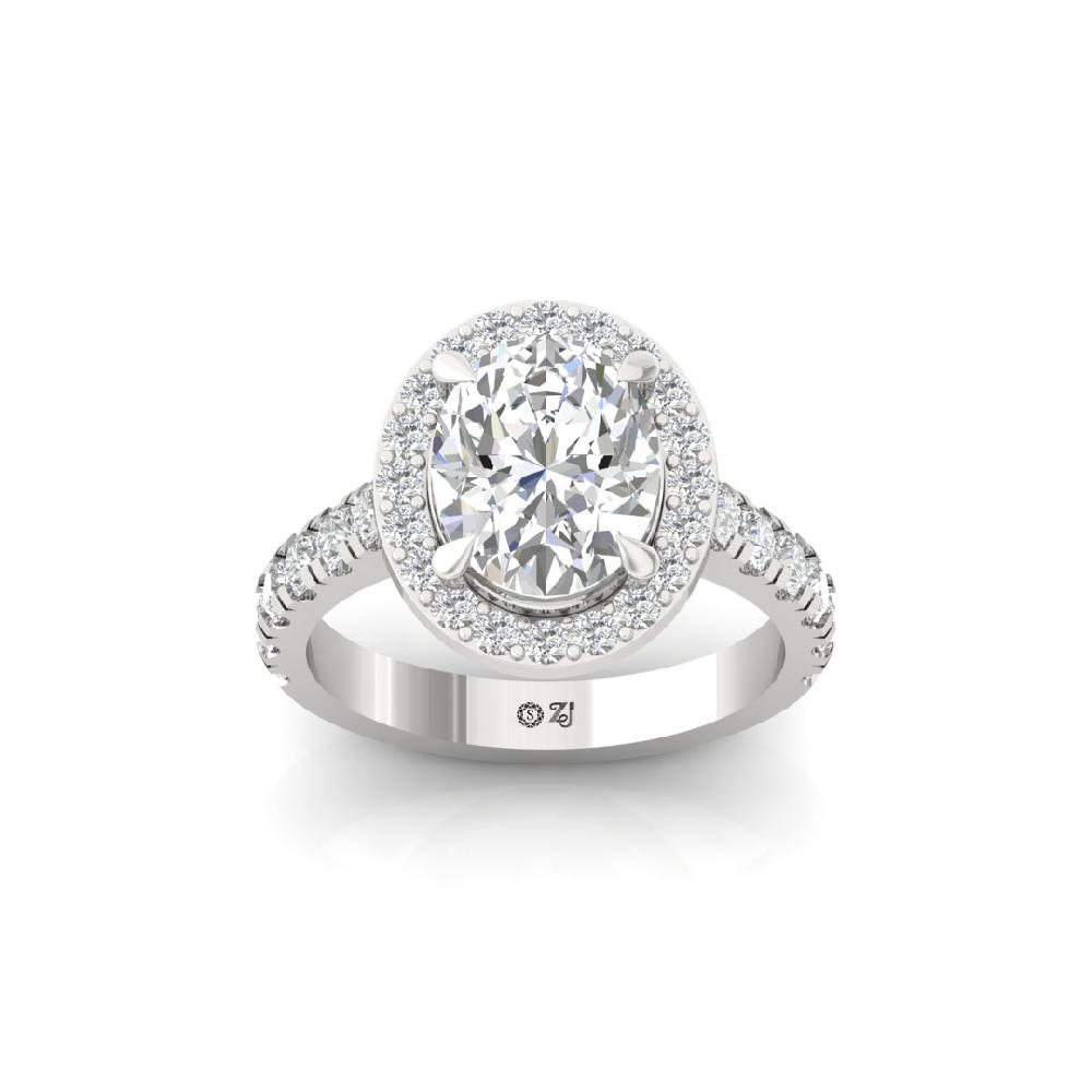 Oval-Cut CVD-Lab Grown Diamond Curved Majestic Glow Solitaire Ring