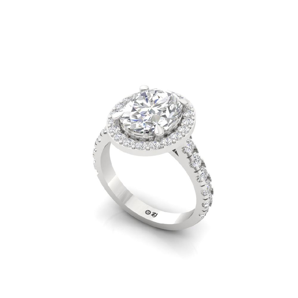 Oval-Cut CVD-Lab Grown Diamond Curved Majestic Glow Solitaire Ring