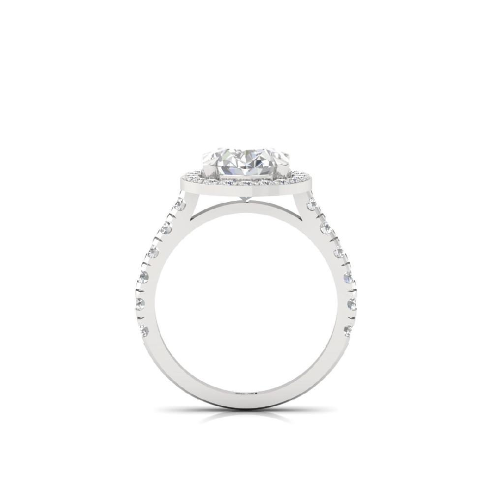 Oval-Cut CVD-Lab Grown Diamond Curved Majestic Glow Solitaire Ring
