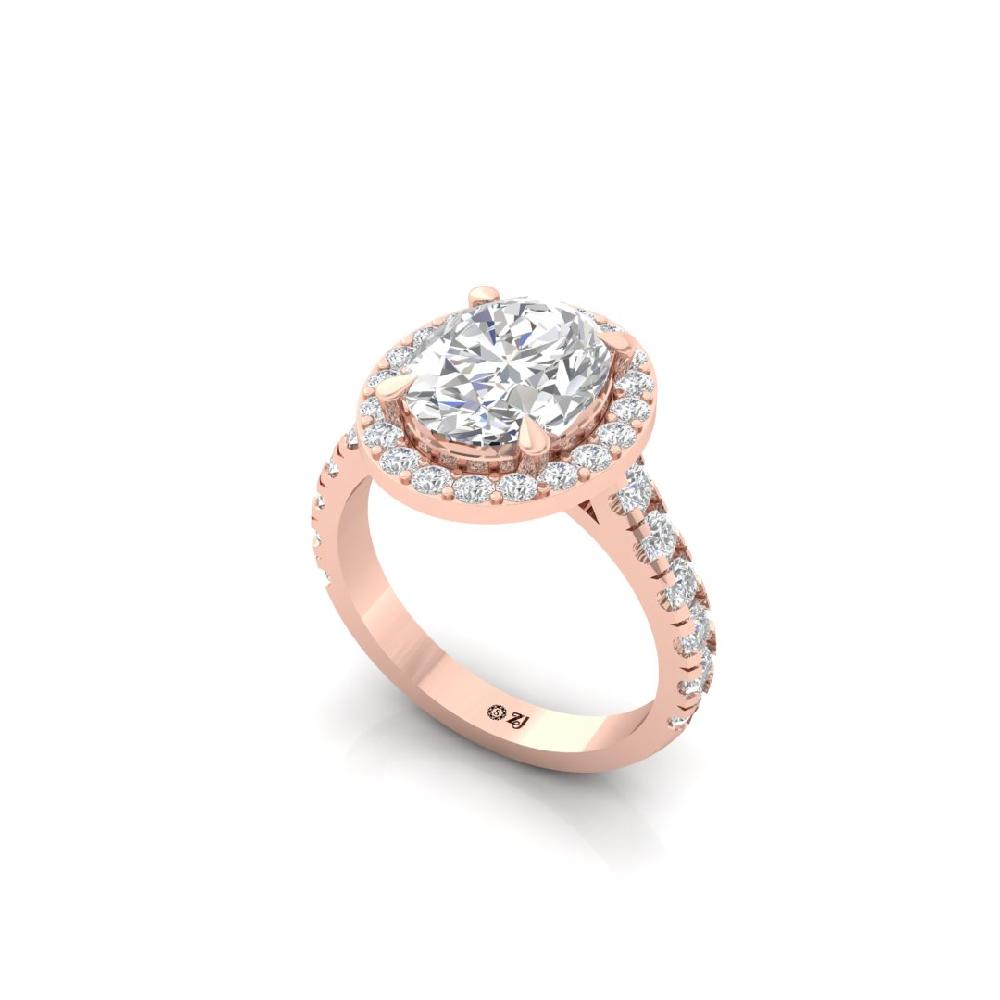 Oval-Cut CVD-Lab Grown Diamond Curved Majestic Glow Solitaire Ring