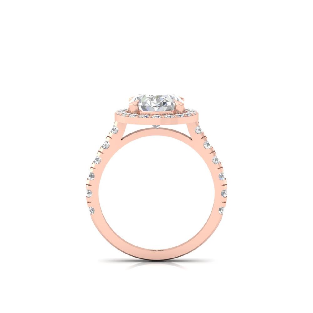 Oval-Cut CVD-Lab Grown Diamond Curved Majestic Glow Solitaire Ring