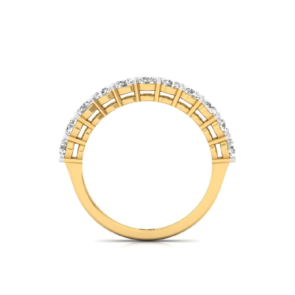 Round Lab Grown Diamond half eternity sliver & gold Ring