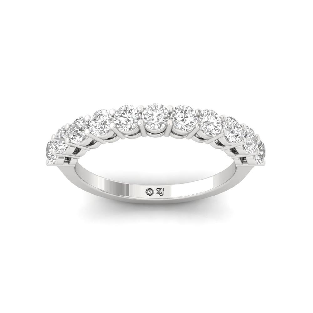 Round Lab Grown Diamond half eternity sliver & gold Ring