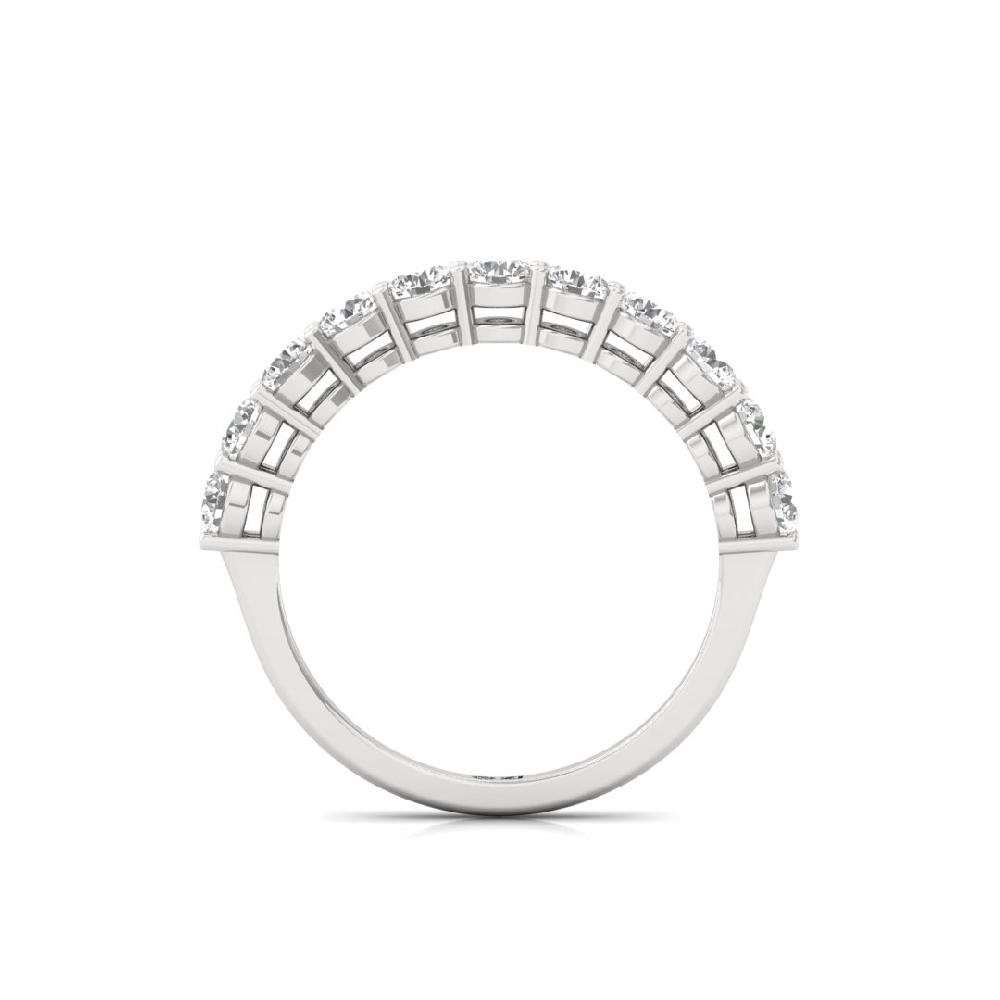 Round Lab Grown Diamond half eternity sliver & gold Ring