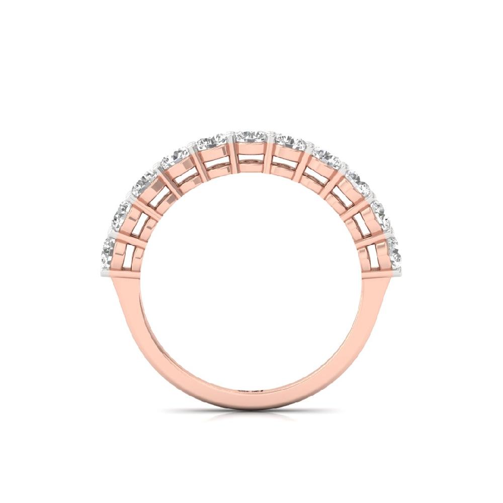 Round Lab Grown Diamond half eternity sliver & gold Ring