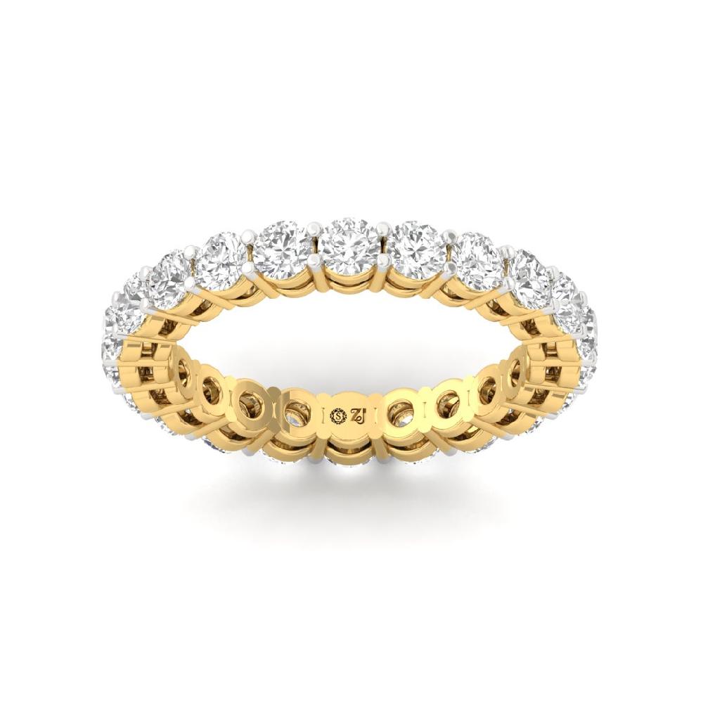 Round Lab Grown Diamond full eternity sliver & gold Ring