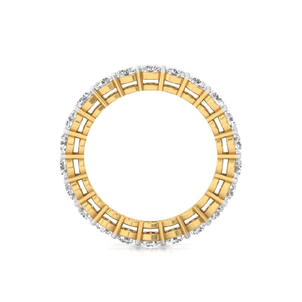 Round Lab Grown Diamond full eternity sliver & gold Ring