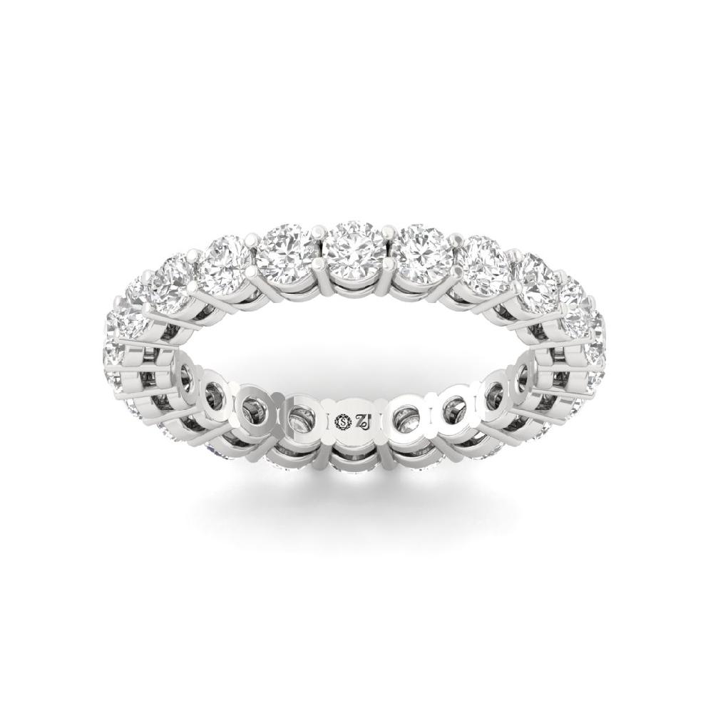 Round Lab Grown Diamond full eternity sliver & gold Ring