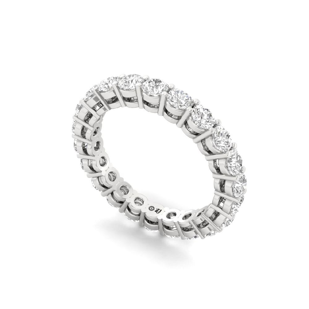 Round Lab Grown Diamond full eternity sliver & gold Ring