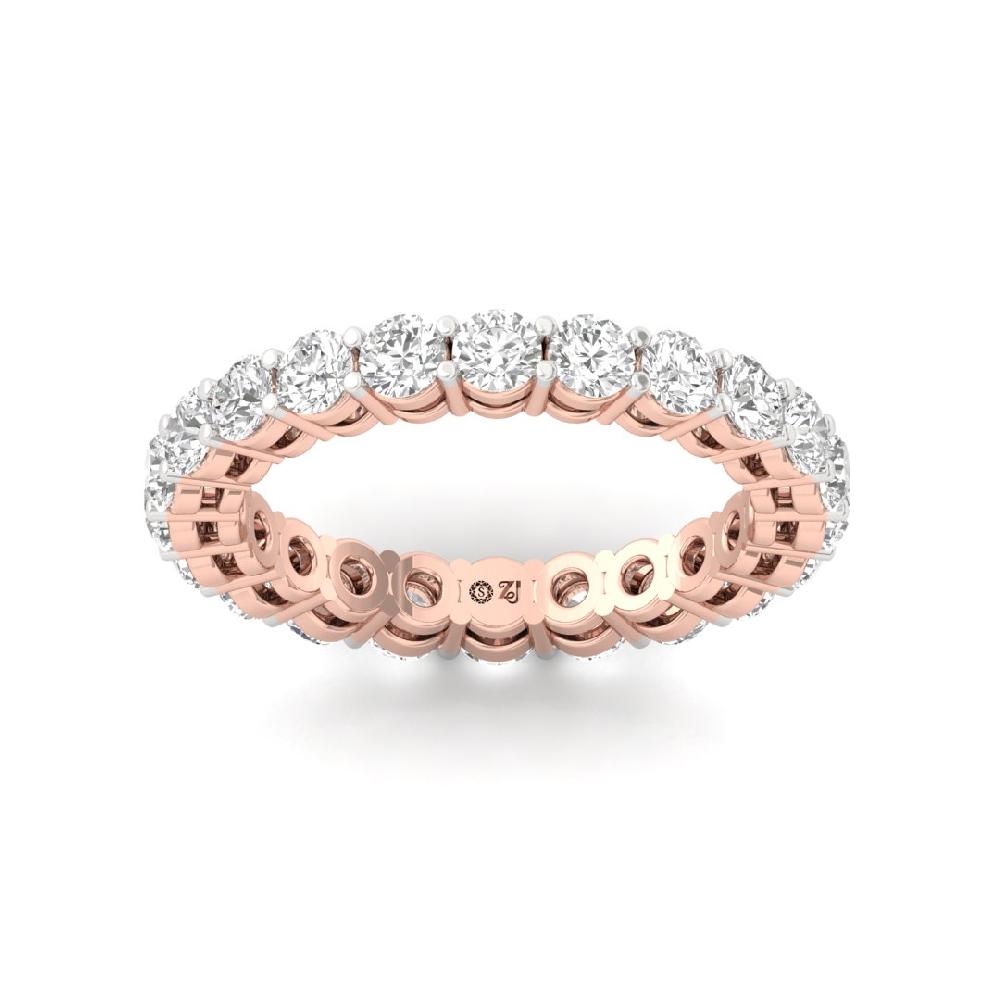 Round Lab Grown Diamond full eternity sliver & gold Ring