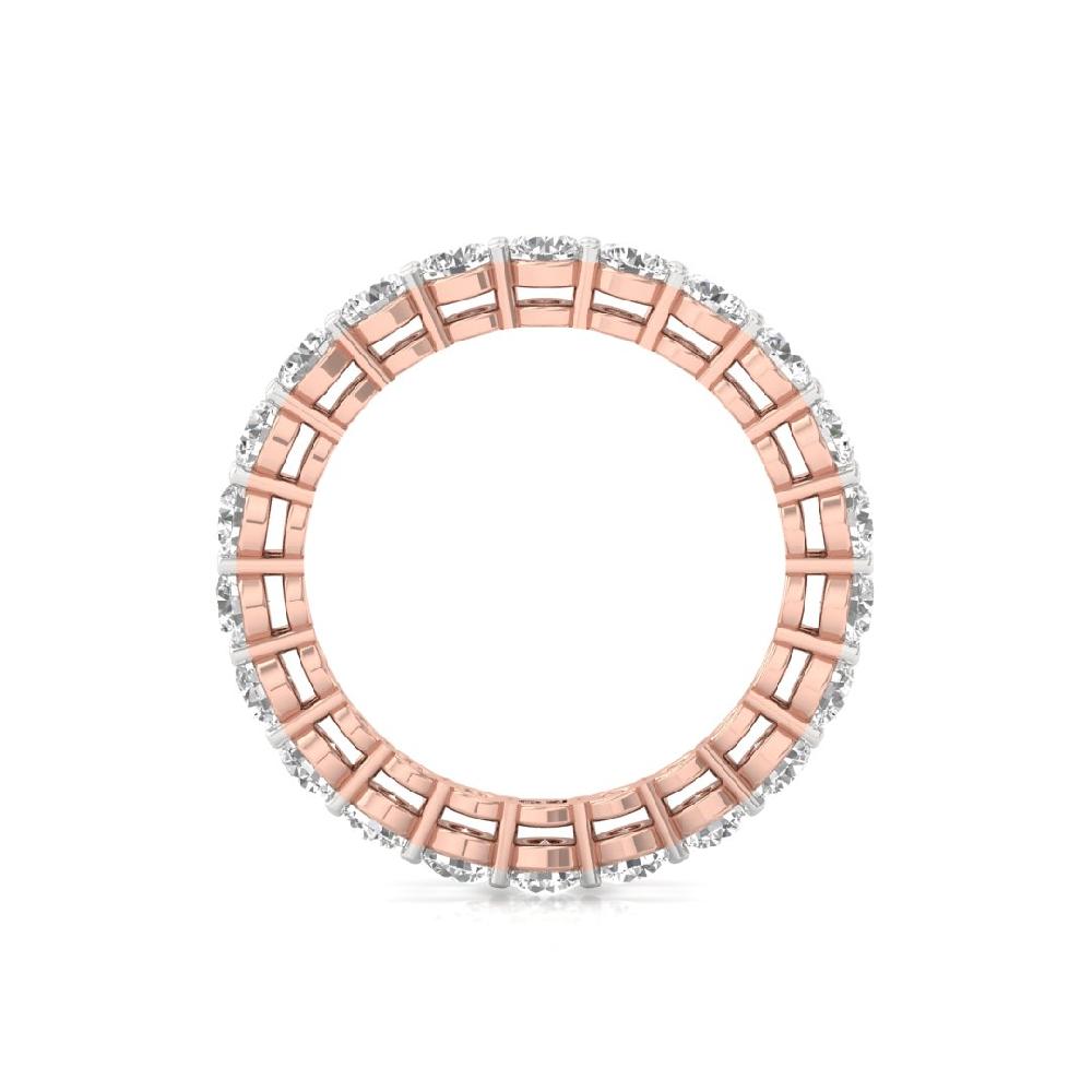 Round Lab Grown Diamond full eternity sliver & gold Ring