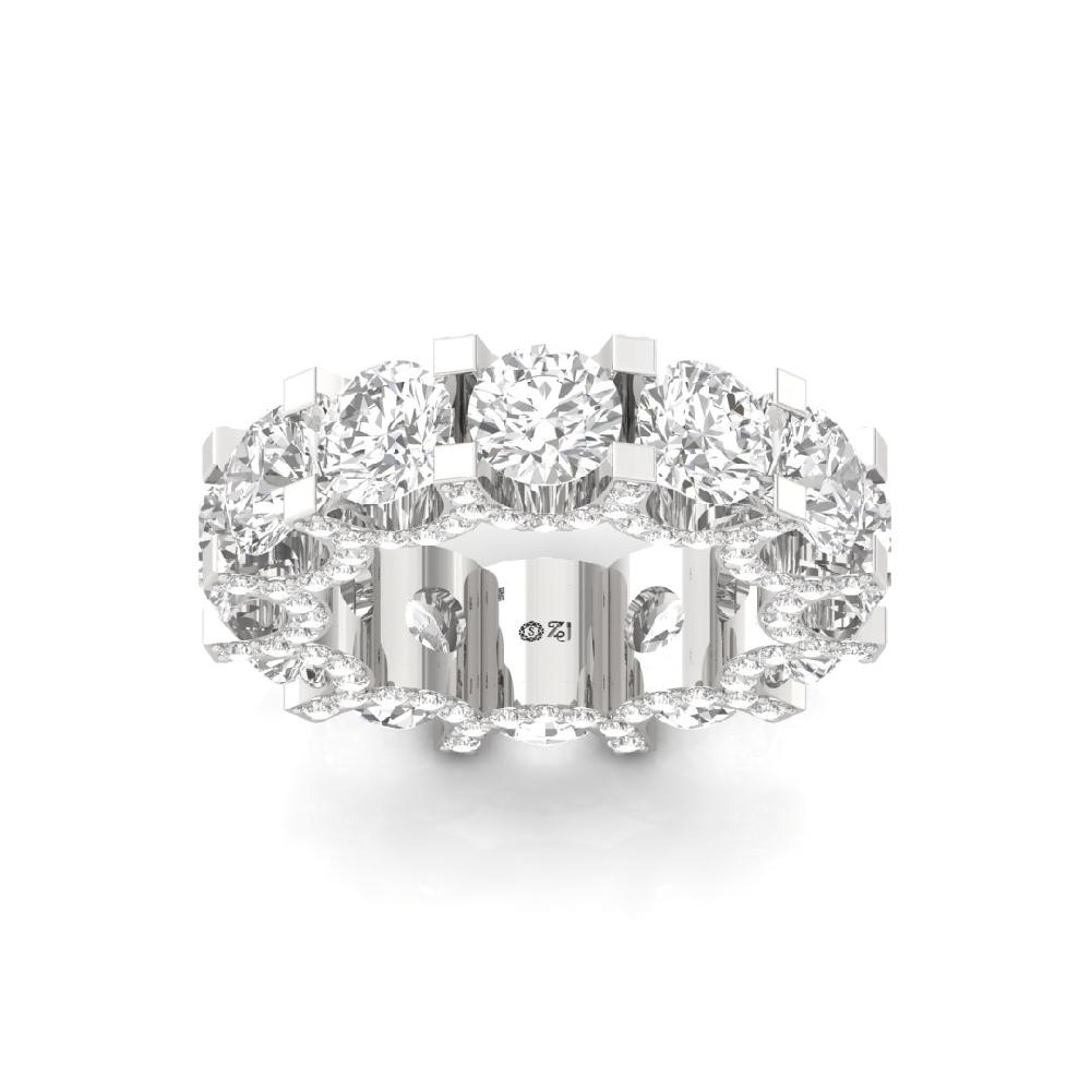 Square Prong Multi-Round Diamond Lab grown Ring