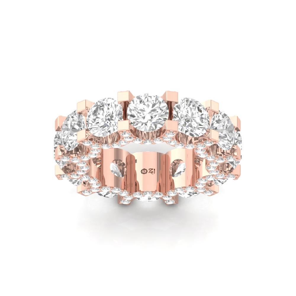 Square Prong Multi-Round Diamond Lab grown Ring