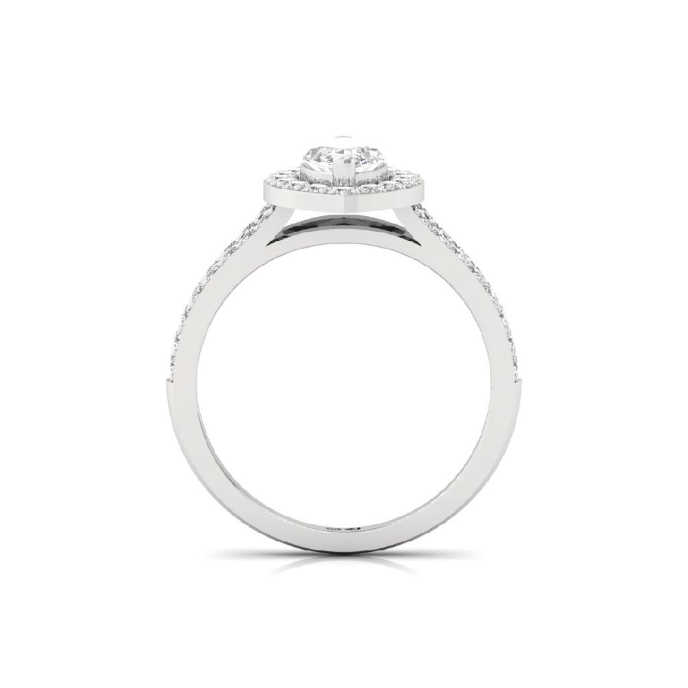 Round Cut, Marquise Cut Halo Solitaire Lab grown Diamond Ring