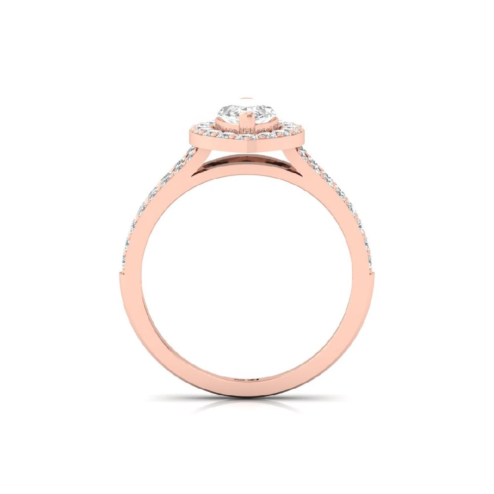 Round Cut, Marquise Cut Halo Solitaire Lab grown Diamond Ring