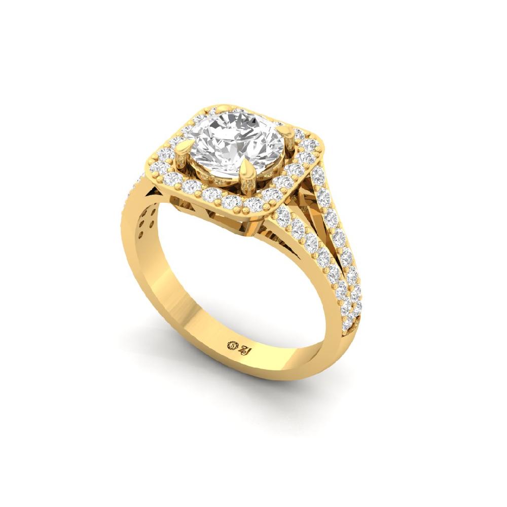 Round-Cut Solitaire Lab grown Diamond Engagement Ring