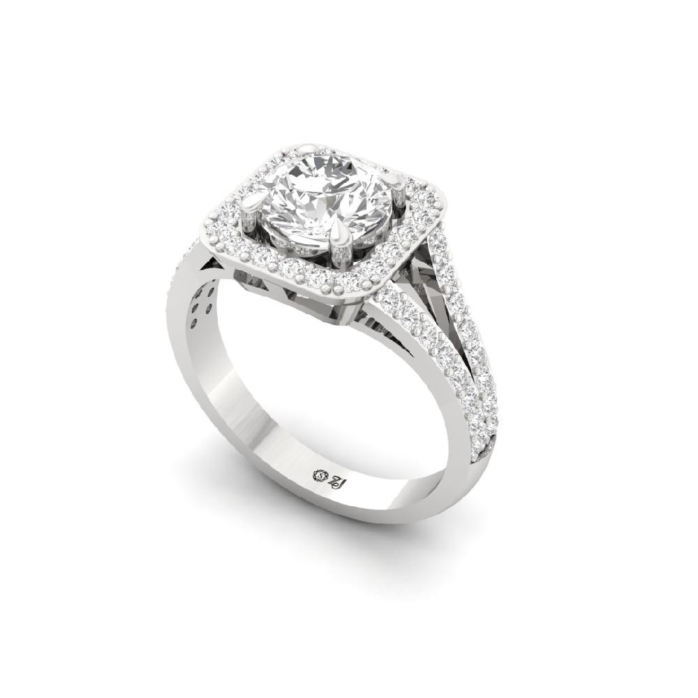 Round-Cut Solitaire Lab grown Diamond Engagement Ring