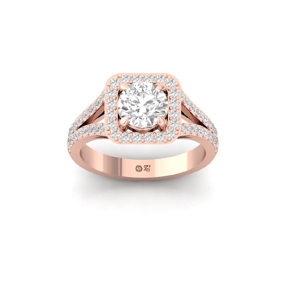 Round-Cut Solitaire Lab grown Diamond Engagement Ring