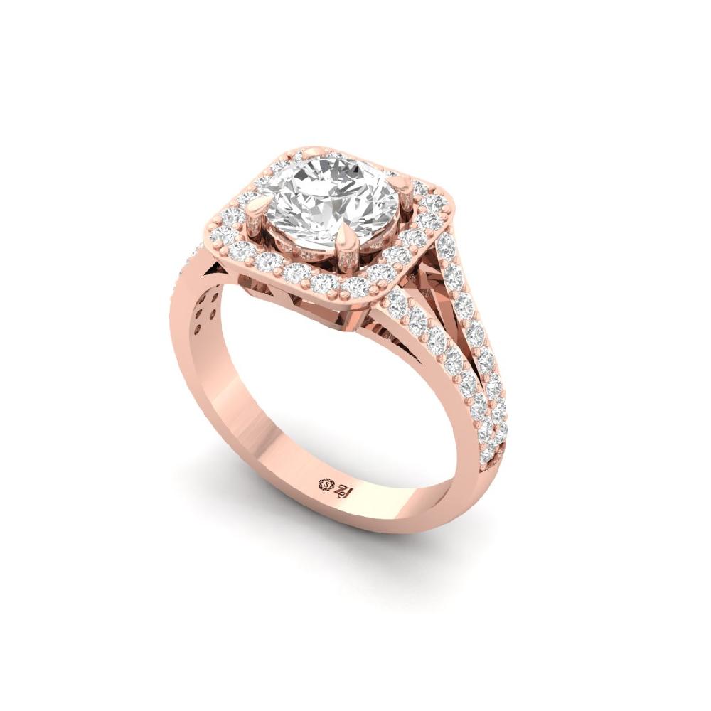 Round-Cut Solitaire Lab grown Diamond Engagement Ring
