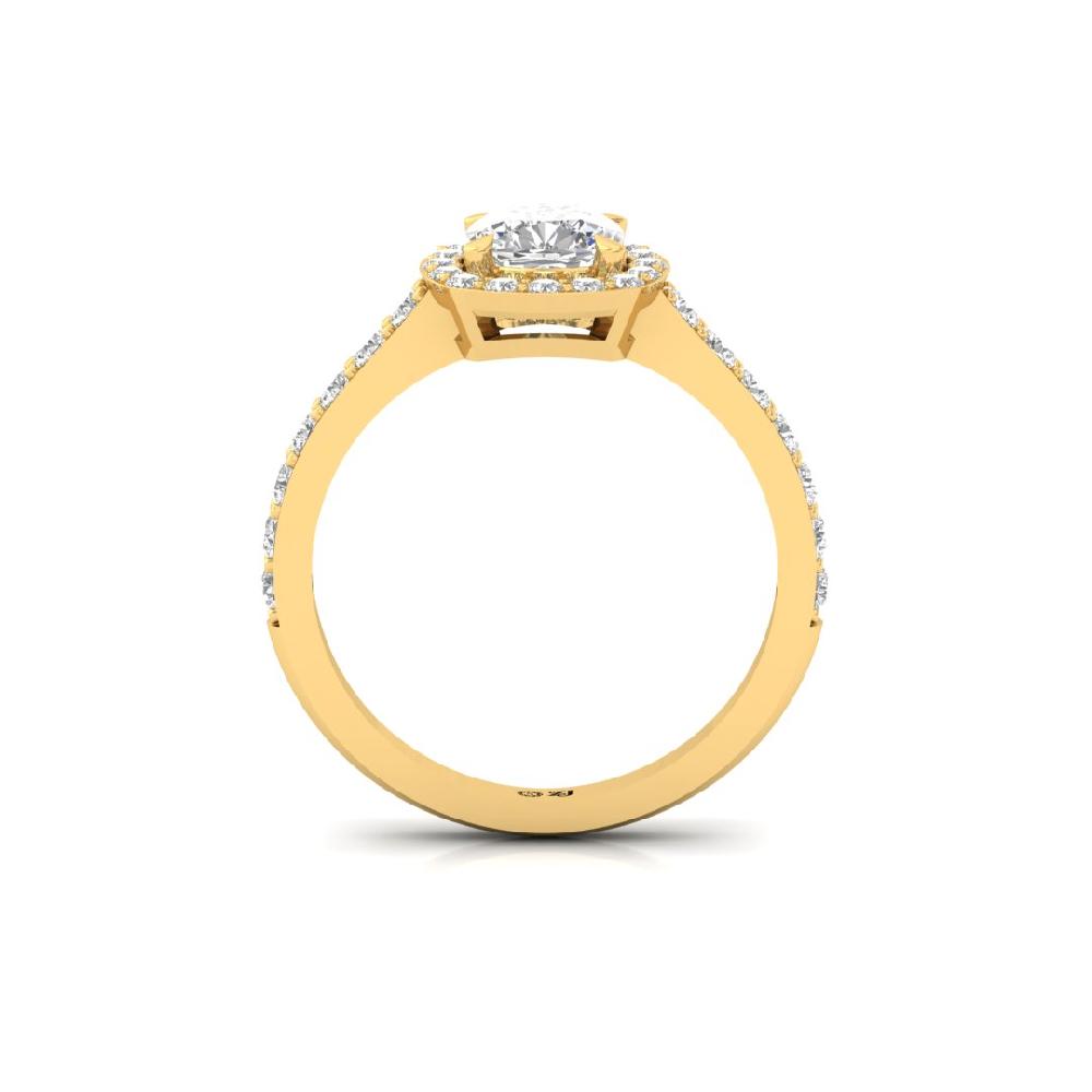 Cushion-Cut Lab Grown Diamond Halo Solitaire Ring