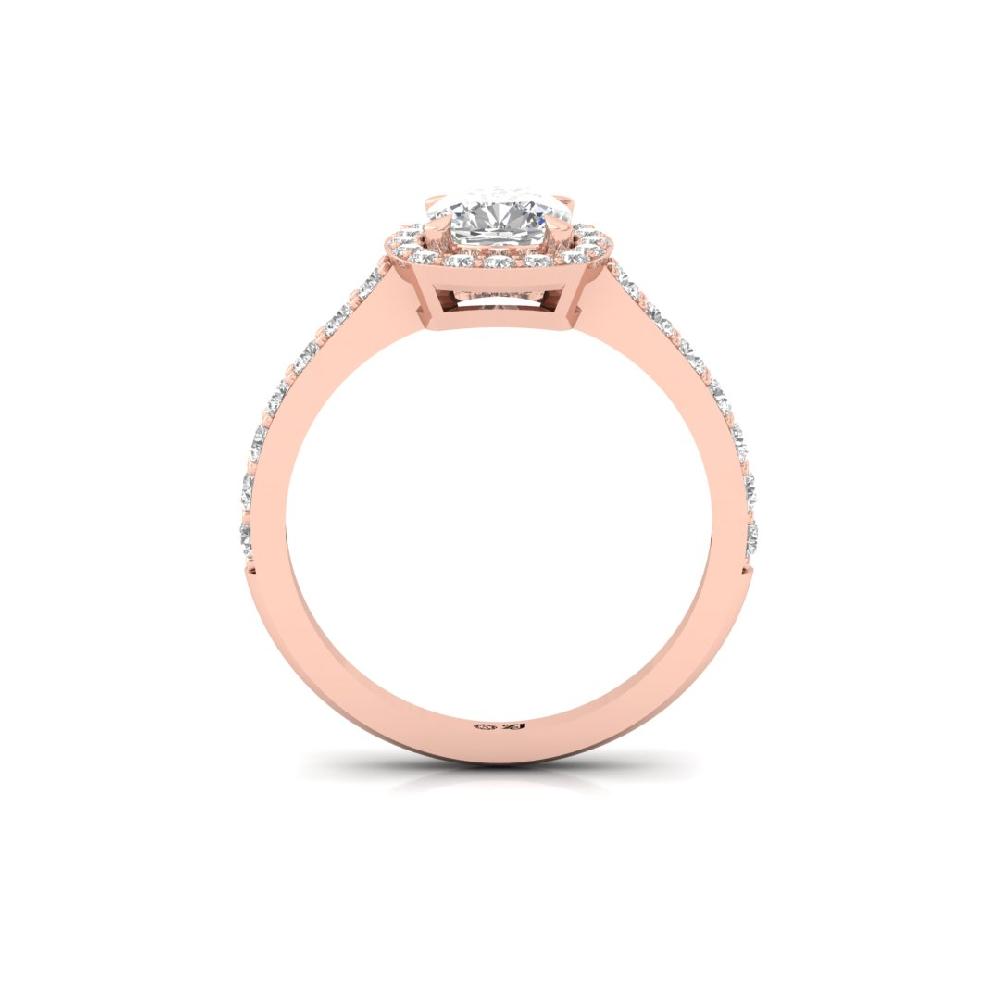 Cushion-Cut Lab Grown Diamond Halo Solitaire Ring