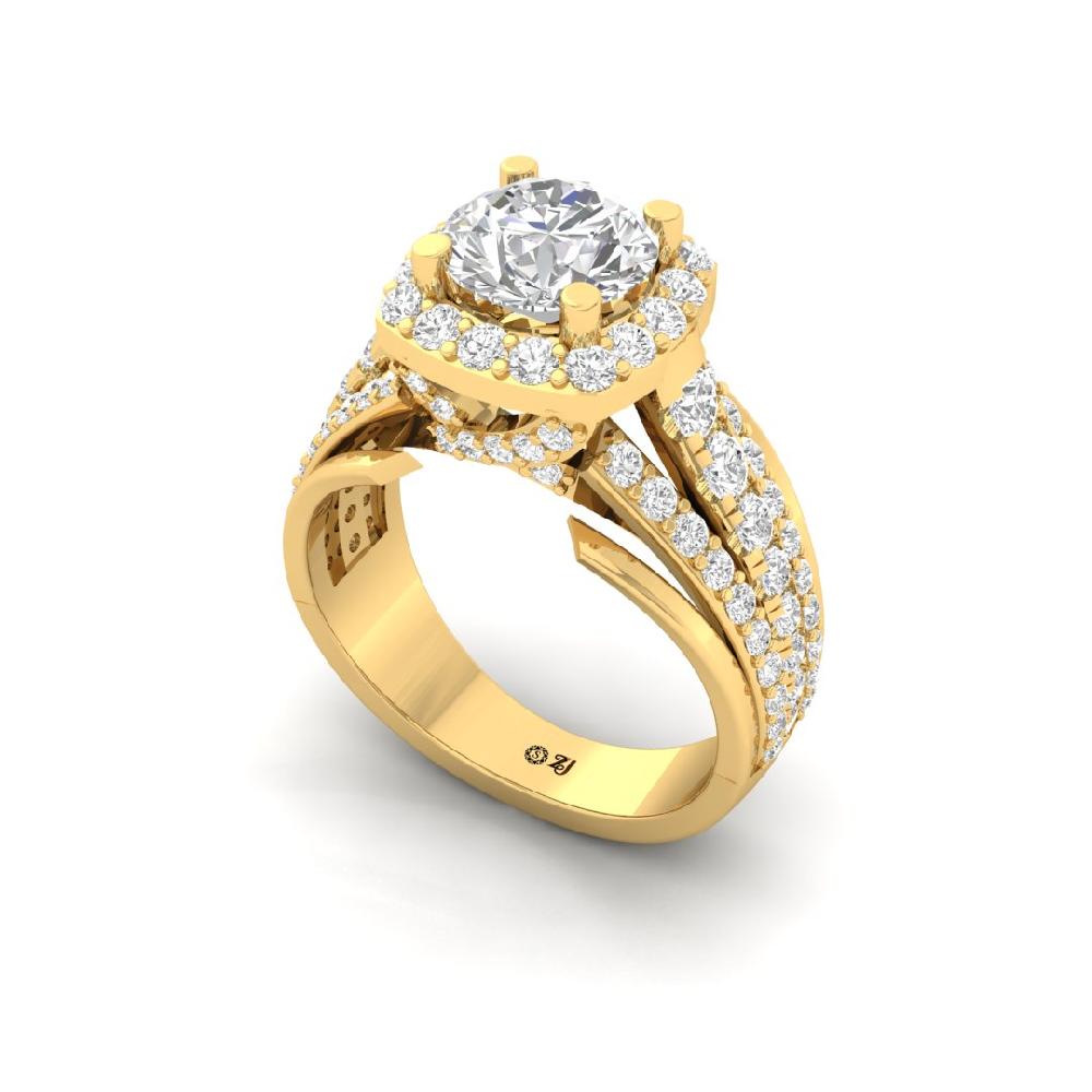 Multi-Round CVD Diamond Halo 925 silver Ring