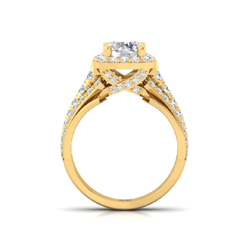 Multi-Round CVD Diamond Halo 925 silver Ring