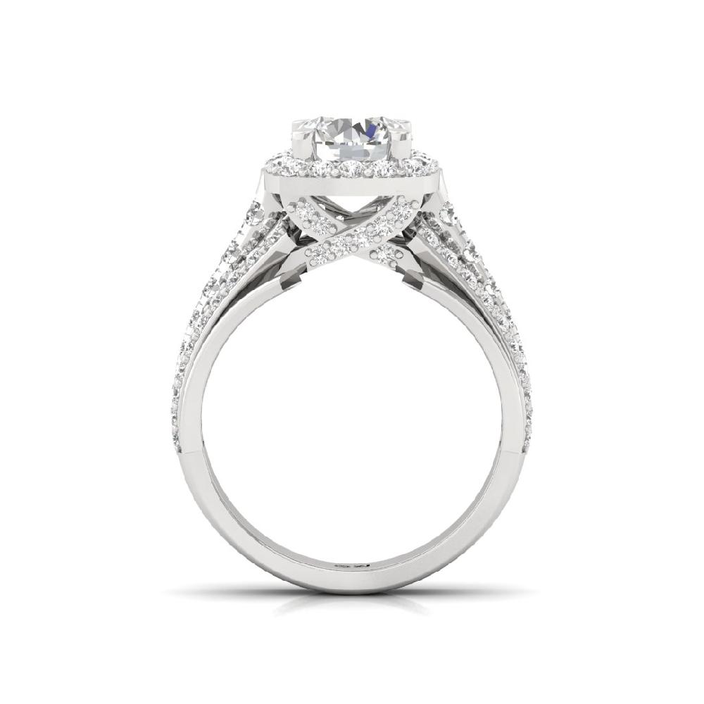 Multi-Round CVD Diamond Halo 925 silver Ring