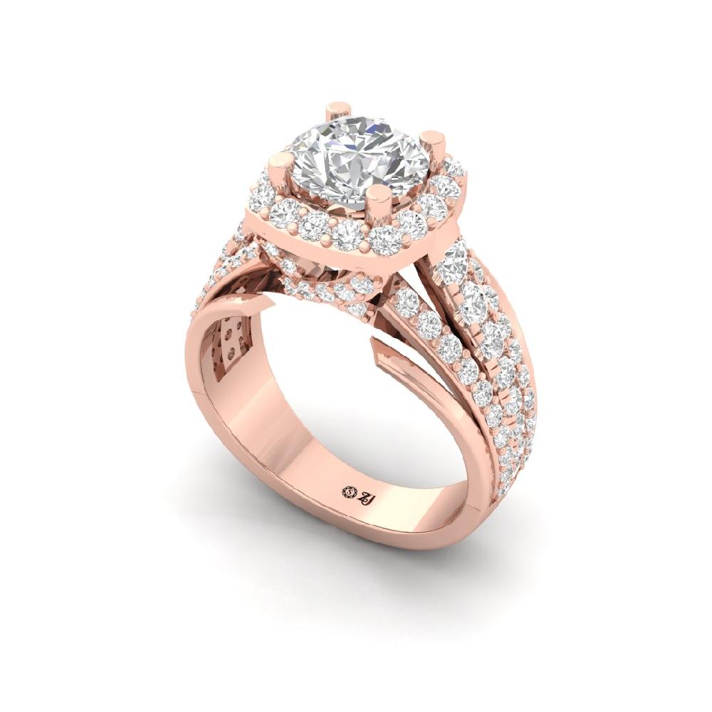 Multi-Round CVD Diamond Halo 925 silver Ring