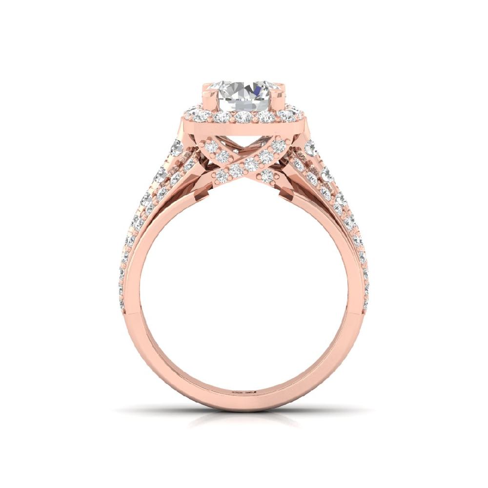Multi-Round CVD Diamond Halo 925 silver Ring