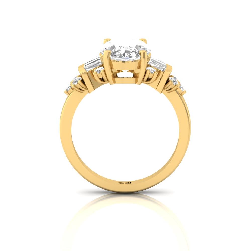 Multi-Cut Oval & Baguette Lab grown Diamond Ring