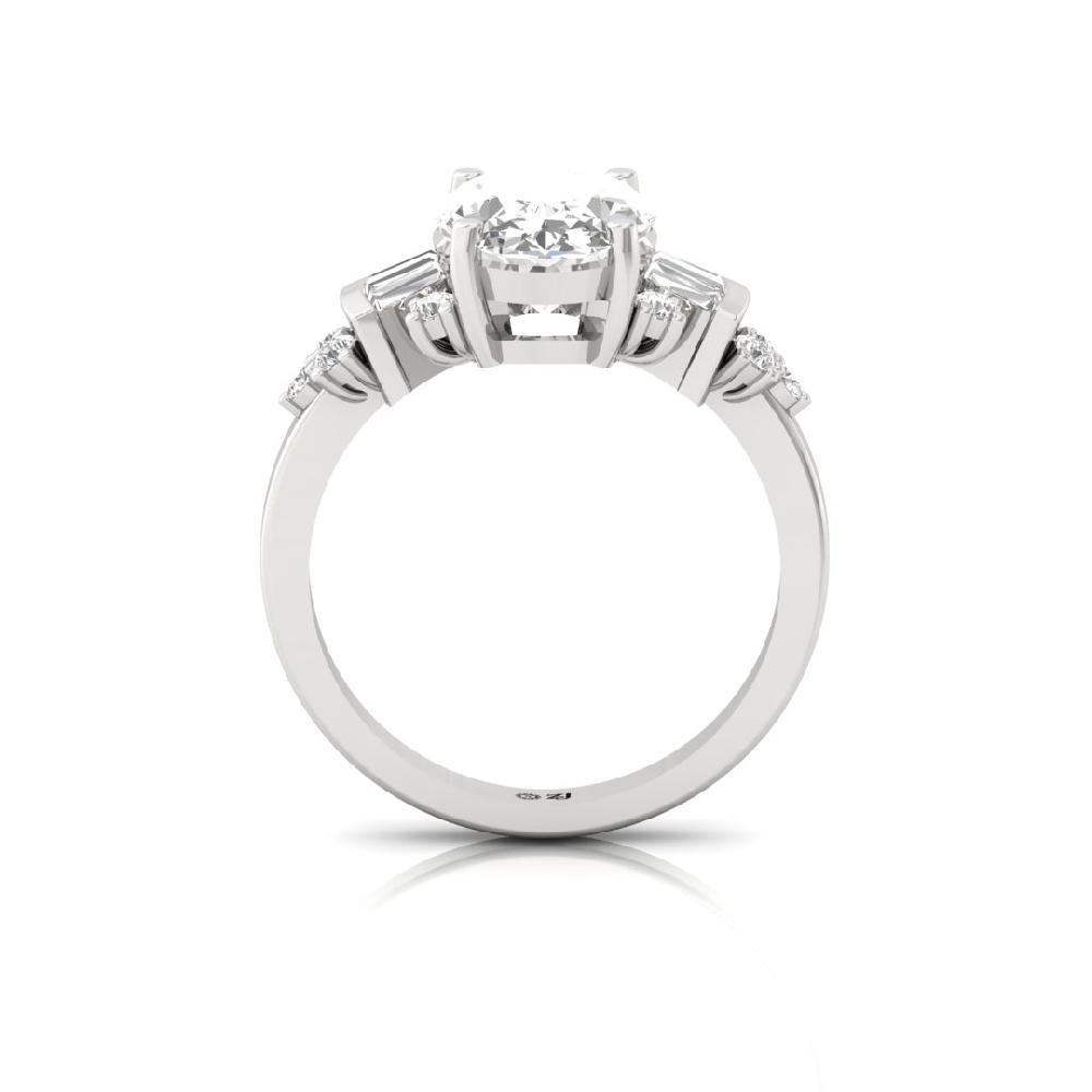 Multi-Cut Oval & Baguette Lab grown Diamond Ring