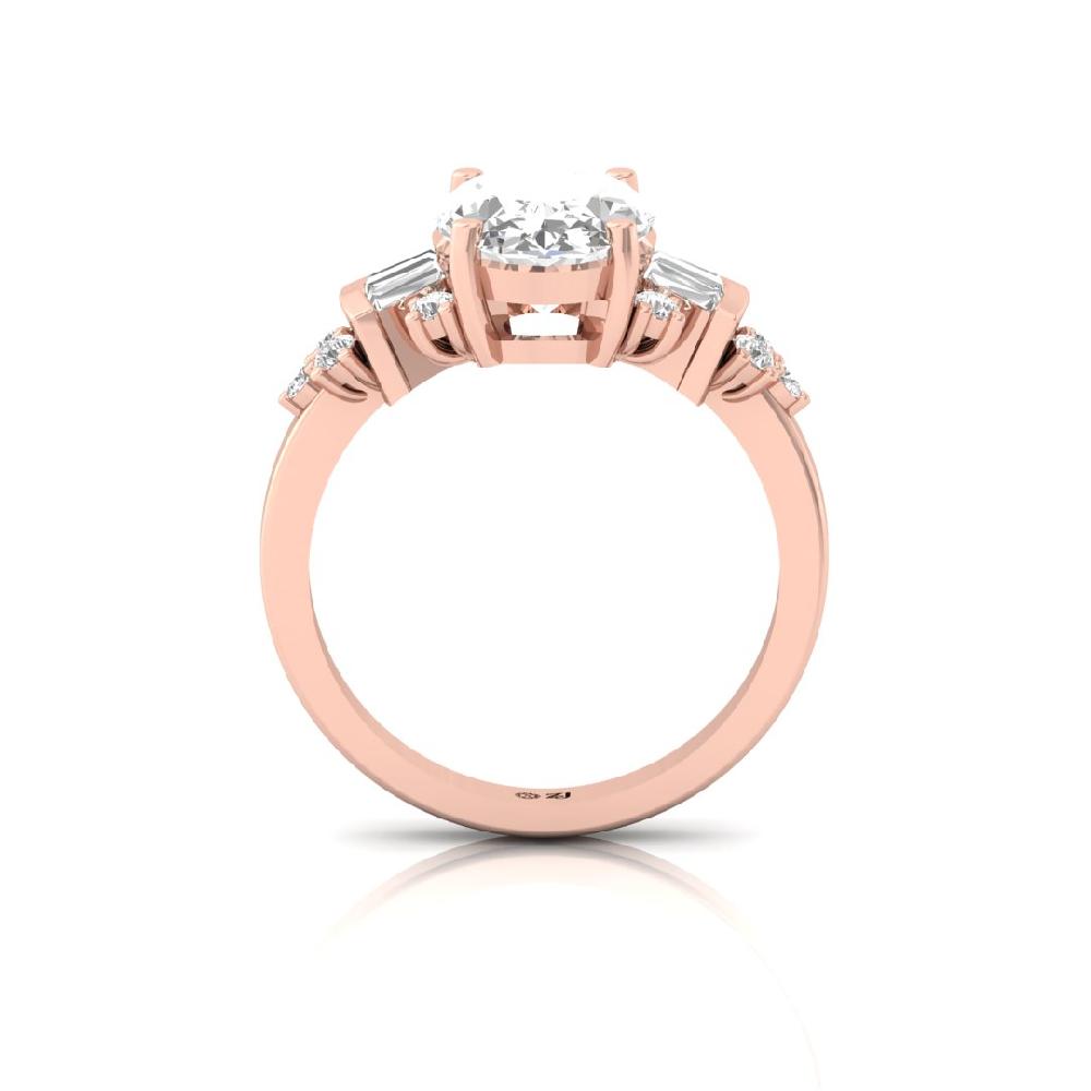 Multi-Cut Oval & Baguette Lab grown Diamond Ring