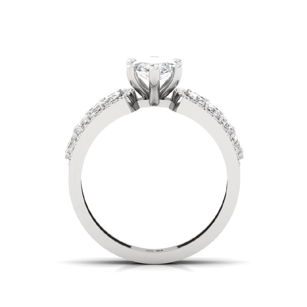 Marquise & Multi-Cut Lab grown Diamond sliver Ring