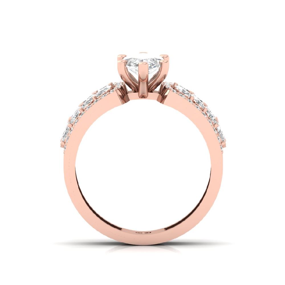 Marquise & Multi-Cut Lab grown Diamond sliver Ring