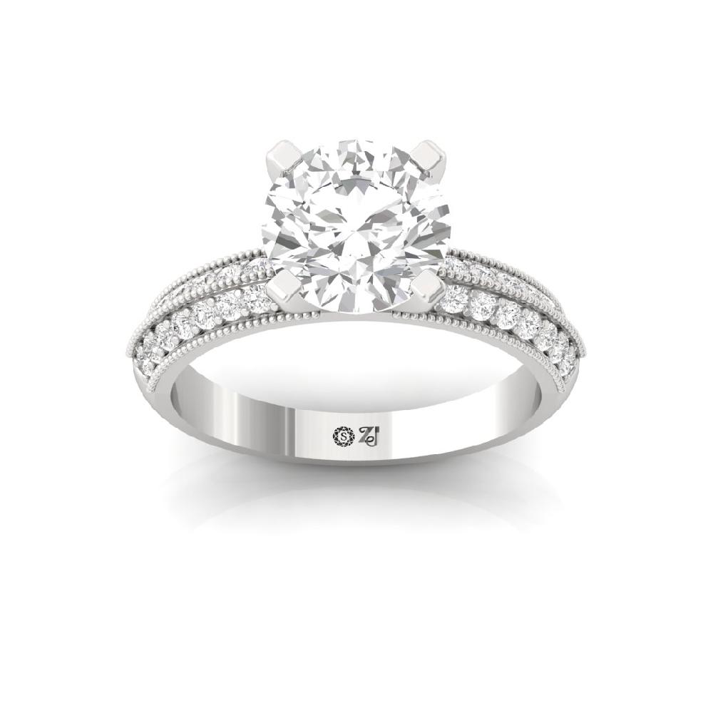 Elegant Multi-Round Solitaire Diamond sliver Ring