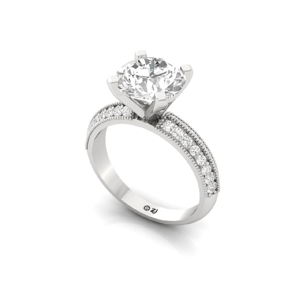Elegant Multi-Round Solitaire Diamond sliver Ring