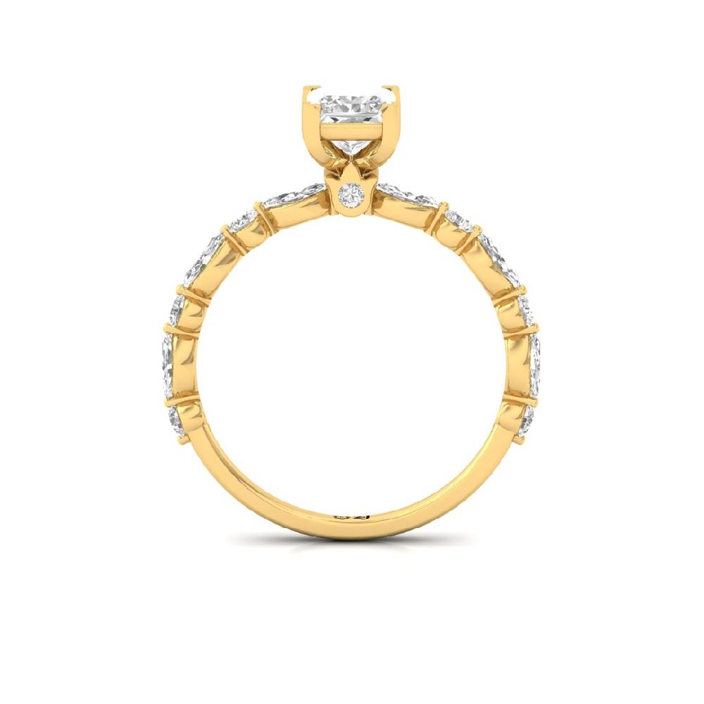 Elegance Marquise & Princess-Cut CVD-Lab Grown Diamond Solitaire Ring