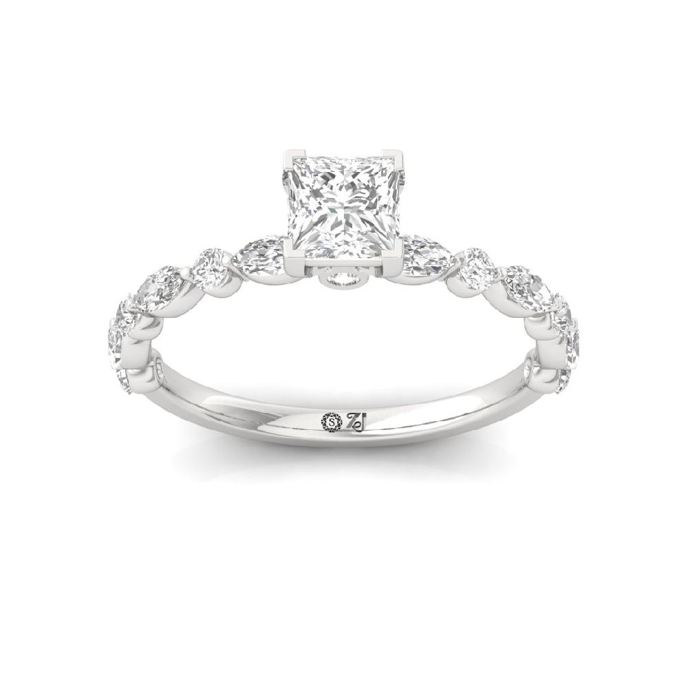 Elegance Marquise & Princess-Cut CVD-Lab Grown Diamond Solitaire Ring