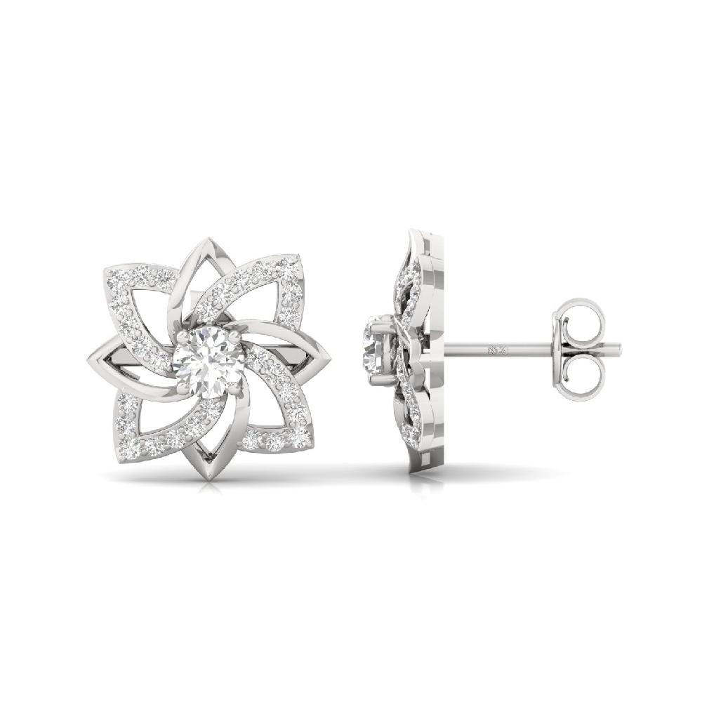 Round Cut CVD Diamond Earrings