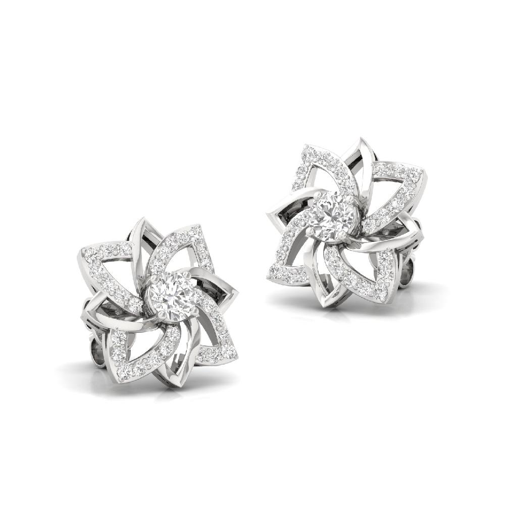 Round Cut CVD Diamond Earrings